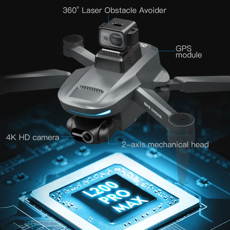 L200 PRO MAX Drone 4K 2-Axis P - đánh giá và giá Rc Helicopter Case