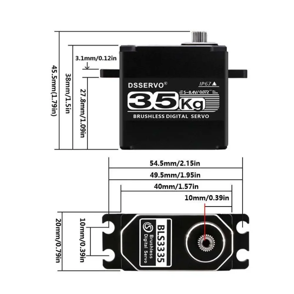 35KG BLS3335 Digital Servo Mot - đánh giá và giá Rc Helicopter Servo