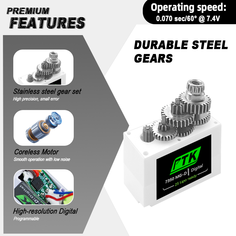 PTK 7350 MG-D 5.5g Digital Ser - đánh giá và giá Rc Helicopter Parts